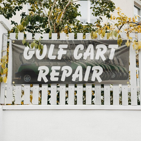 Signmission Golf Cart Repair, 18 Inch x 48 Inch, Vinyl Banner - B-30676