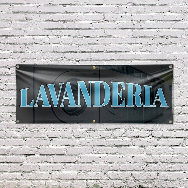 Signmission Lavanderia, 24 Inch x 72 Inch, Vinyl Banner - B-72-30725