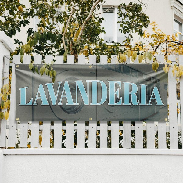 Signmission Lavanderia, 24 Inch x 72 Inch, Vinyl Banner - B-72-30725