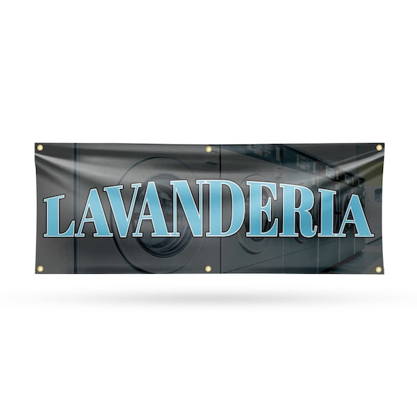 Signmission Lavanderia, 24 Inch x 72 Inch, Vinyl Banner - B-72-30725