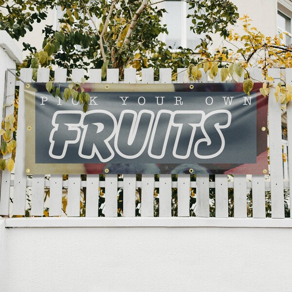 Signmission Pick Your Own Fruits, 36 Inch x 96 Inch, Vinyl Banner - B-96-30791
