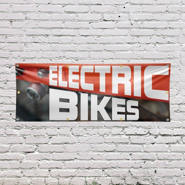Signmission Electric Bikes, 36 Inch x 96 Inch, Vinyl Banner - B-96-30555