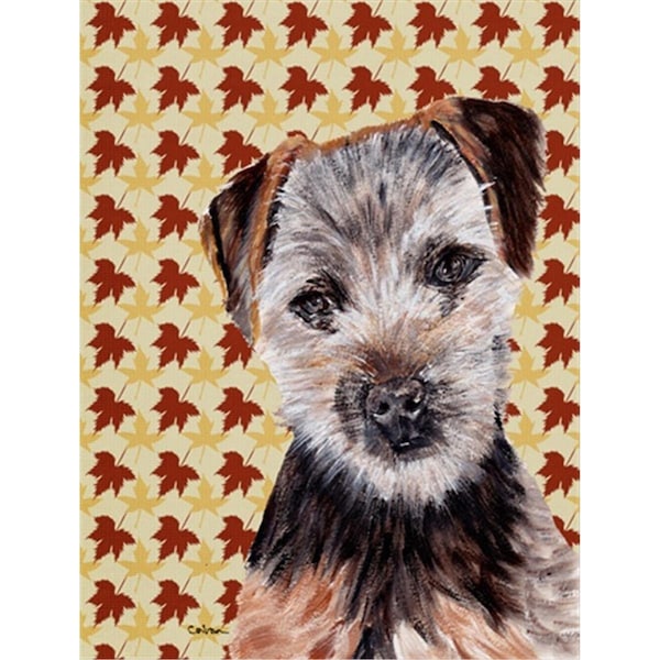 Patioplus Norfolk Terrier Puppy Fall Leaves Flag Garden Size - PA631549