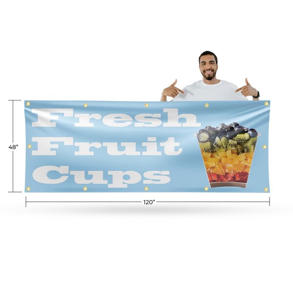 Signmission Fresh Fruit Cups, 48 Inch x 120 Inch, Vinyl Banner - B-120-30656