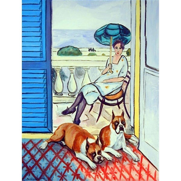 Patioplus Lady With Her Boxer Flag - Garden Size - PA247025