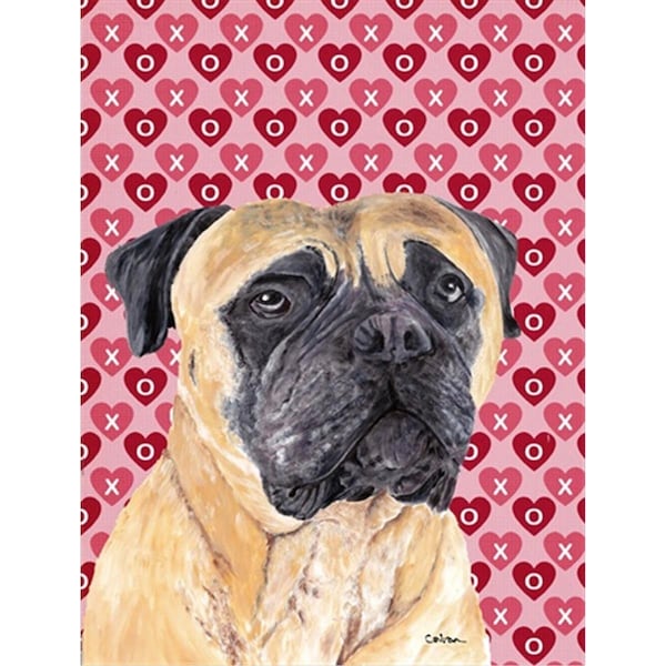 Patioplus 15 x 15 In. Mastiff Hearts Love And Valentines Day Portrait Flag; Garden Size - PA631393