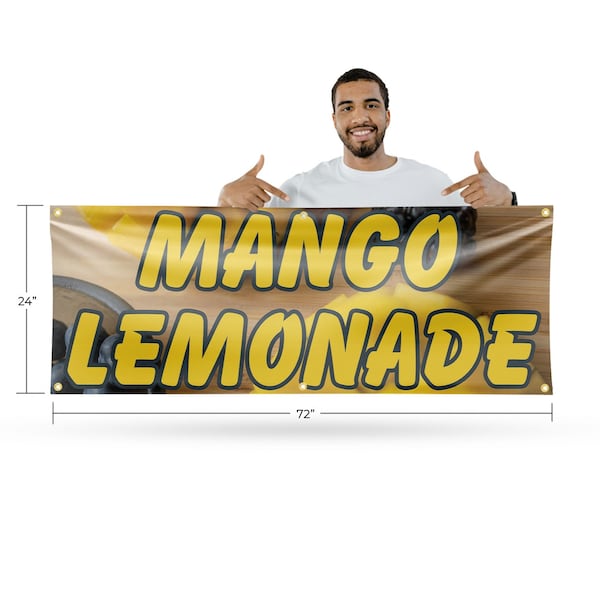 Signmission Mango Lemonade, 24 Inch x 72 Inch, Vinyl Banner - B-72-30729