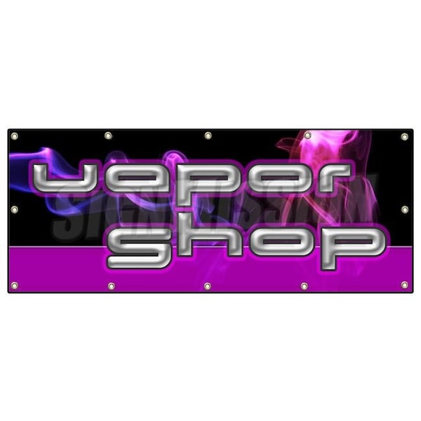 Signmission VAPOR SHOP BANNER SIGN pipes e-liquid flavor concentrates nicotine - B-120 VAPOR SHOP