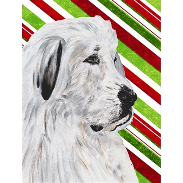 Patioplus Great Pyrenees Candy Cane Christmas Flag Garden Size - PA253292