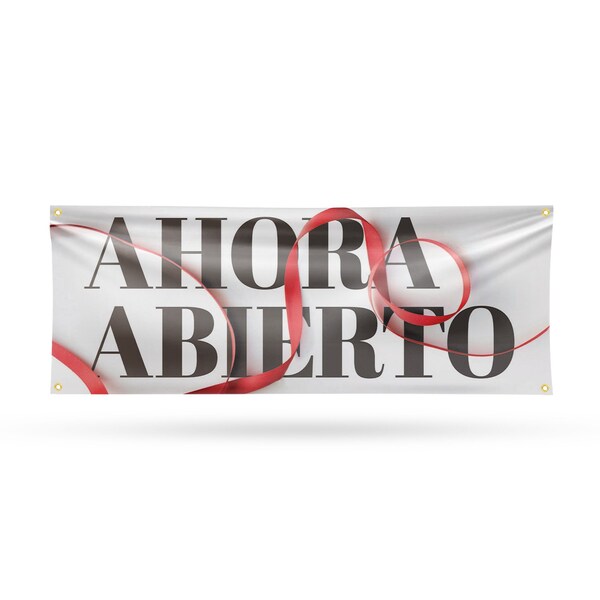 Signmission Ahora Abierto, 18 Inch x 48 Inch, Vinyl Banner - B-30455