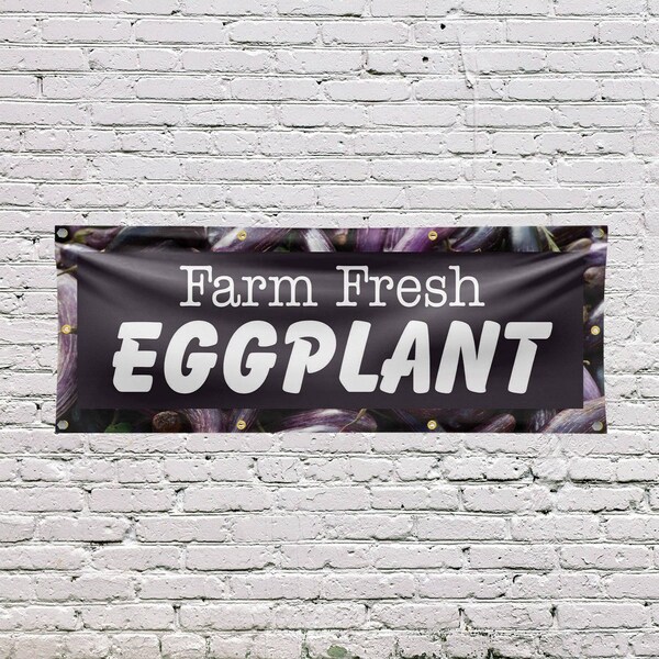 Signmission Farm Fresh Eggplant, 36 Inch x 96 Inch, Vinyl Banner - B-96-30591