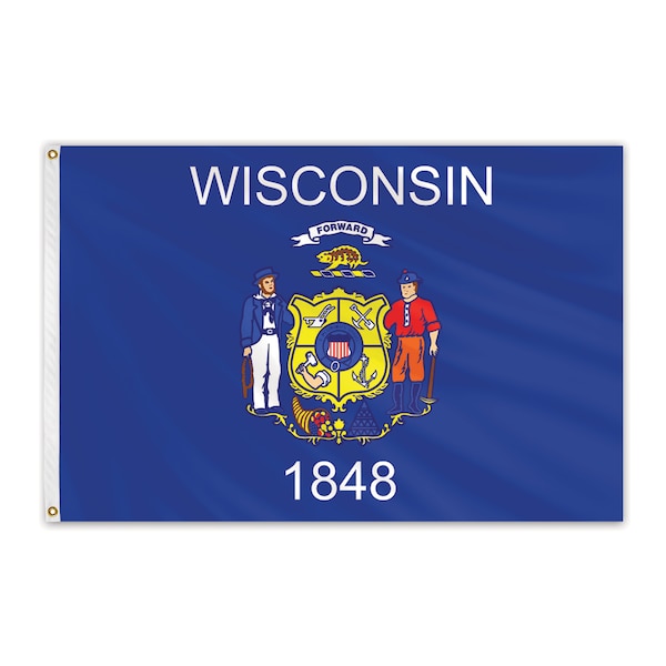 Global Flags Unlimited Wisconsin Outdoor Nylon Flag 12"x18" - 200720