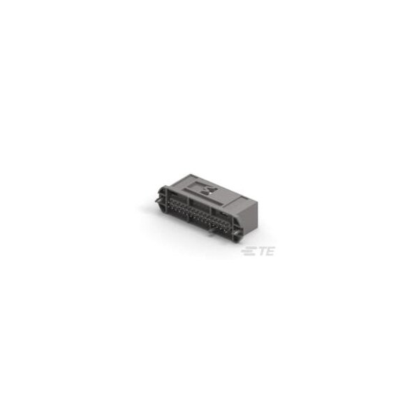 Conector de placa Te Connectivity, 32 contactos, 2 filas, macho, recto, paso de 0.1 pulgadas, terminal de soldadura, bloqueo - 2-966658-3