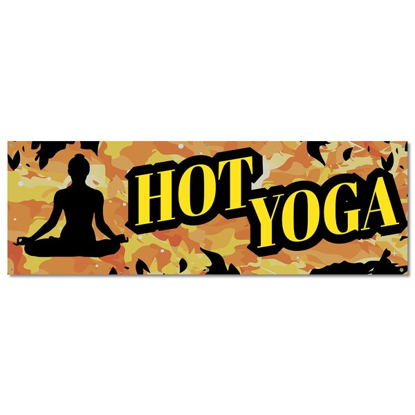 Signmission Hot Yoga, 24 Inch, Banner - B-72-30394