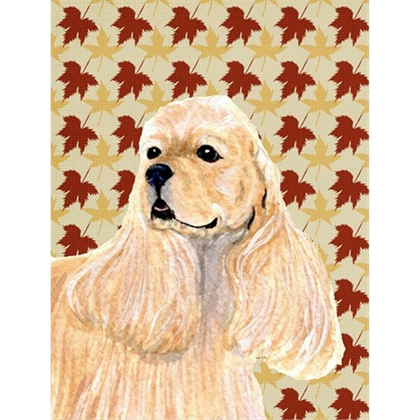 Patioplus 40 x 40 in. Cocker Spaniel Fall Leaves Portrait Flag Canvas House Size - PA2554801