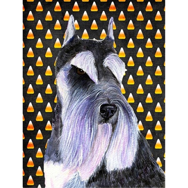 Patioplus Schnauzer Candy Corn Halloween Portrait Flag - Garden Size, 11 x 15 in. - PA244426