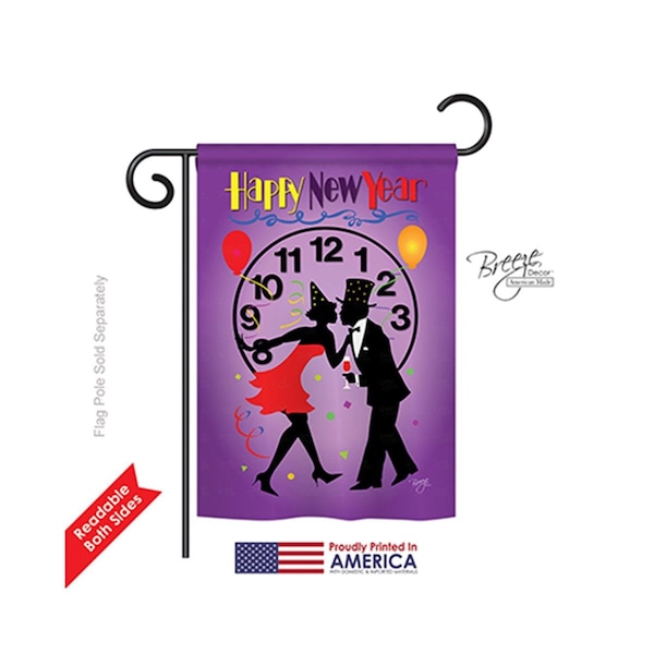 Gardencontrol New Year New Year 2-Sided Impression Garden Flag - 13 x 18.5 in. - GA879258