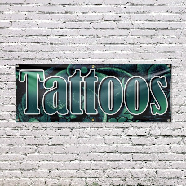 Signmission Tattoos, 24 Inch x 72 Inch, Vinyl Banner - B-72-30883