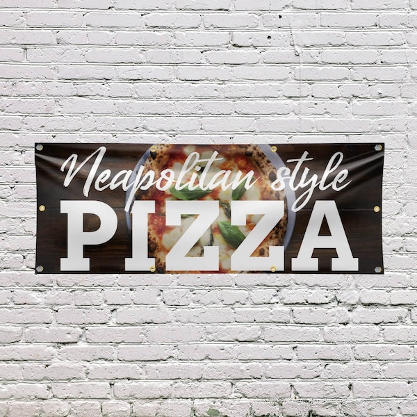 Signmission Neapolitan Pizza, 36 Inch x 96 Inch, Vinyl Banner - B-96-30749