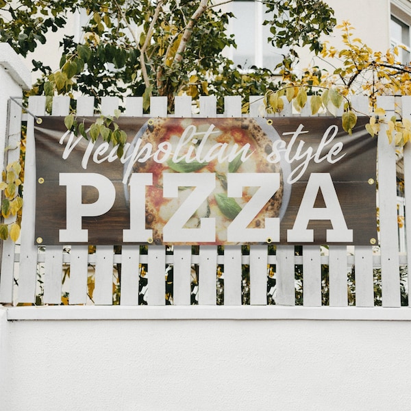 Signmission Neapolitan Pizza, 36 Inch x 96 Inch, Vinyl Banner - B-96-30749