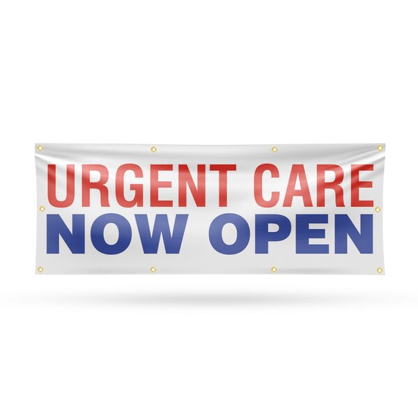 Signmission Urgent Care Now Open, 36 Inch x 96 Inch, Vinyl Banner - B-96-30900