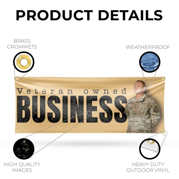 Signmission Veteran Owned Business, 18 Inch x 48 Inch, Vinyl Banner - B-30915