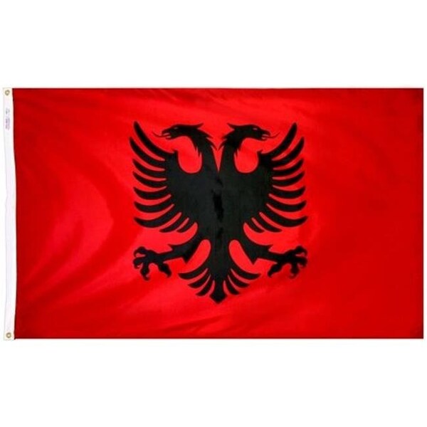 Annin Flagmakers Annin Flagmakers 190183 3 ft. x 5 ft. Nyl-Glo Albania Flag - 190183