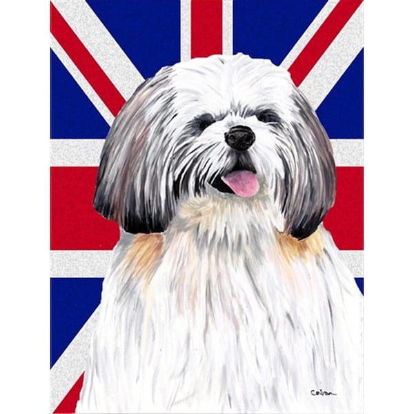Patioplus Shih Tzu with English Union Jack British Flag Flag Garden Size - PA246980