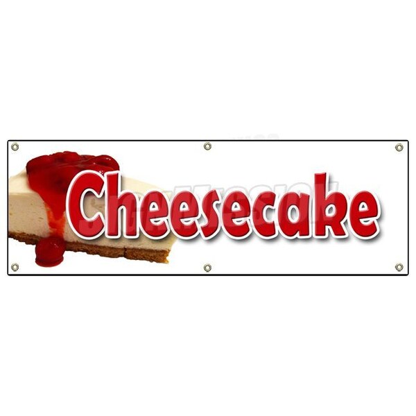 Signmission CHEESECAKE BANNER SIGN bakery crust cream cheese strawberry cake baker - B-72 CHEESECAKE