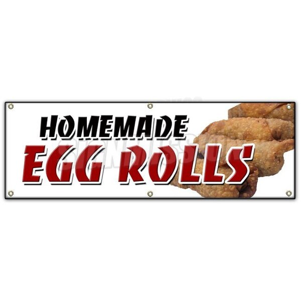Signmission HOMEMADE EGG ROLLS BANNER SIGN spring chinese freshly ground pork fried - B-72 HOMEMADE EGG ROLLS