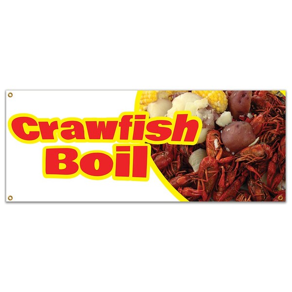 Signmission Crawfish Boil, 18 Inch x 48 Inch, Banner - B-CRAWFISH BOIL19