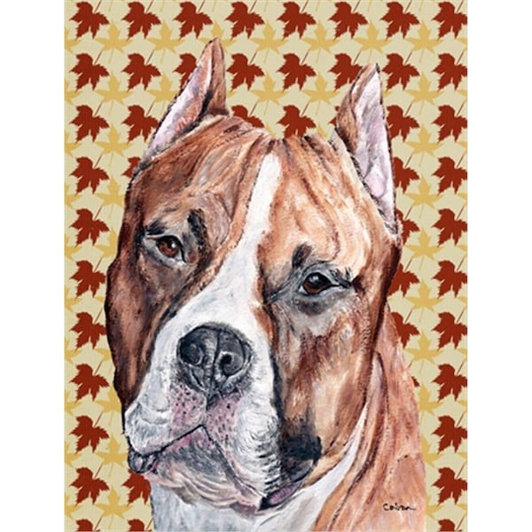 Patioplus Staffordshire Bull Terrier Staffie Fall Leaves Flag Garden Size - PA247691