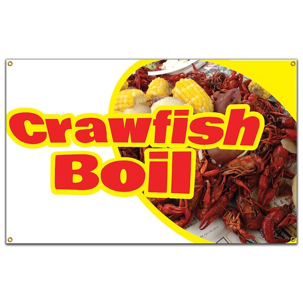 Signmission Crawfish Boil Banner Concession Stand Food Truck Single Sided - B-60 CRAWFISH BOIL19