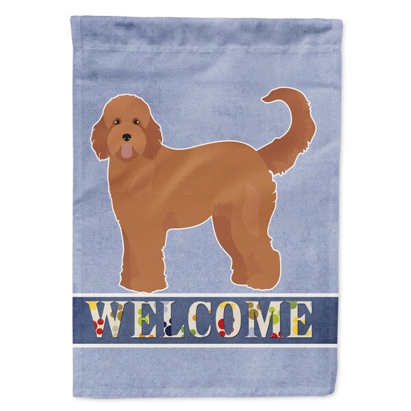 Patioplus Tan Goldendoodle Welcome Garden Size Flag - PA3391780
