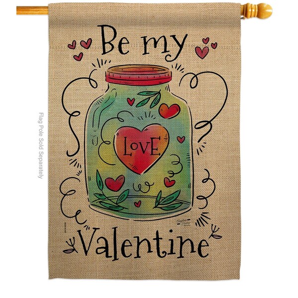 Patio Trasero Be My Valentine Springtime Double-Sided Garden Decorative House Flag, Multi Color - PA3905122