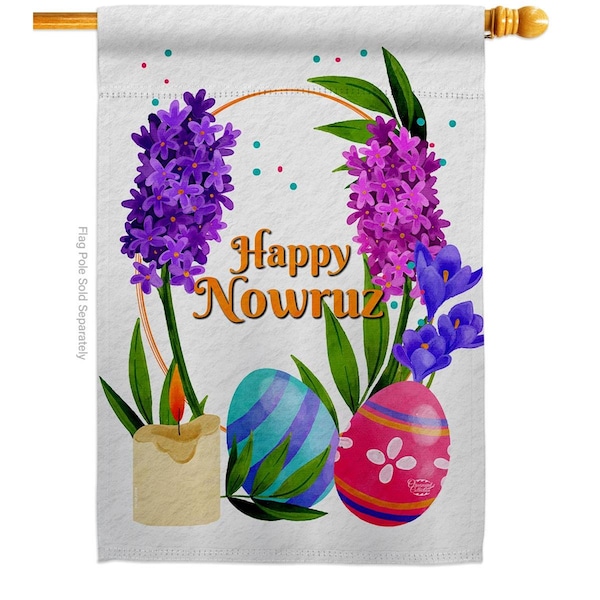 Cuadrilatero Colorful Nowruz Celebration Double-Sided Garden Decorative House Flag, Multi Color - CU3914788