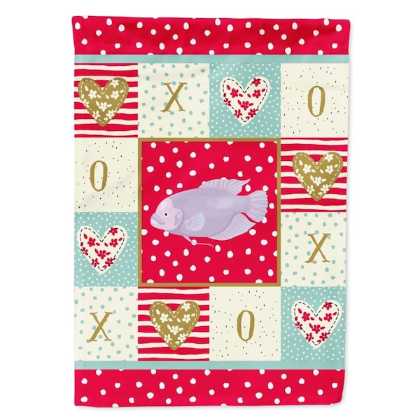 Carolines Treasures 28 x 0.01 x 40 in. Giant Gourami Love Flag Canvas House Size - CK5487CHF
