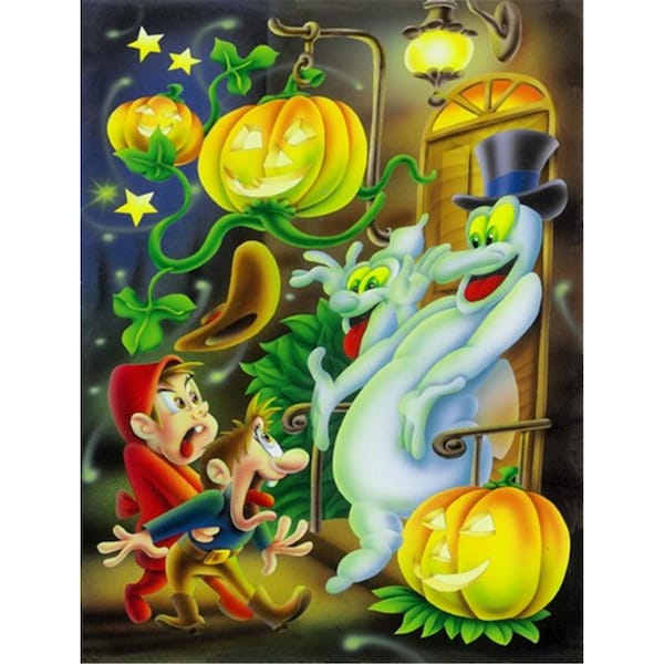 Patioplus Scary Ghosts & Halloween Trick or Treaters Flag Size - PA2935018