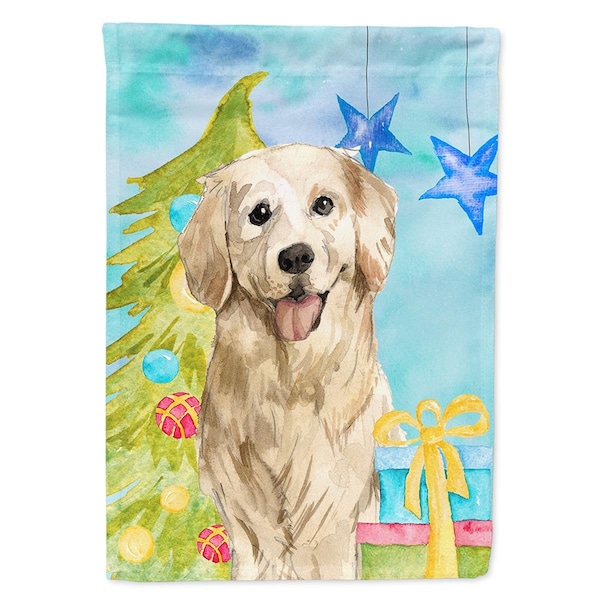 Patioplus Christmas Tree Golden Retriever Flag Canvas House Size - PA2877572