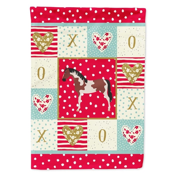 Patioplus 28 x 0.01 x 40 in. Pinto Horse Love Flag Canvas House Size - PA3401244