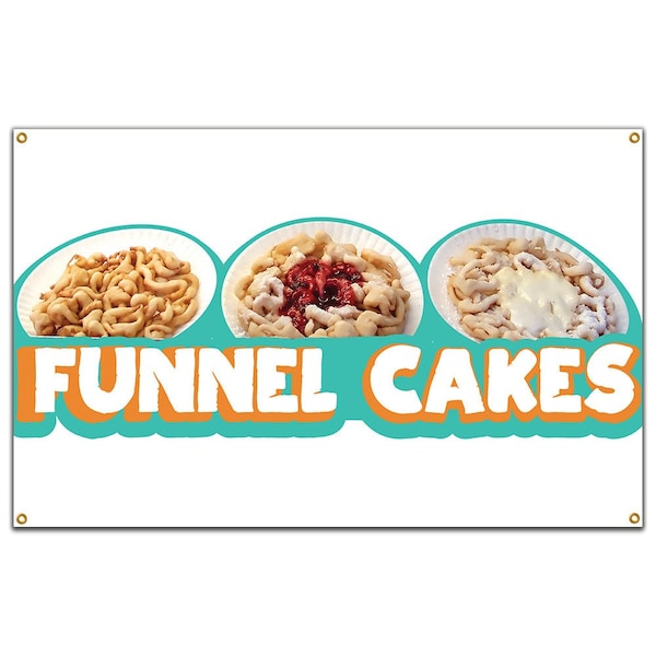 Signmission Funnel Cakes Banner Concession Stand Food Truck Single Sided - B-96 FUNNEL CAKES19