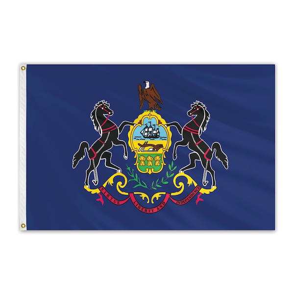 Global Flags Unlimited Pennsylvania Outdoor Nylon Flag 12"x18" - 200570