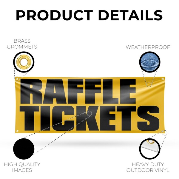 Signmission Raffle Tickets, 18 Inch x 48 Inch, Vinyl Banner - B-30828