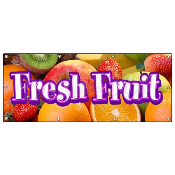 Signmission FRESH FRUIT BANNER SIGN stand market store tropical produce farm stand - B-96 FRESH FRUIT
