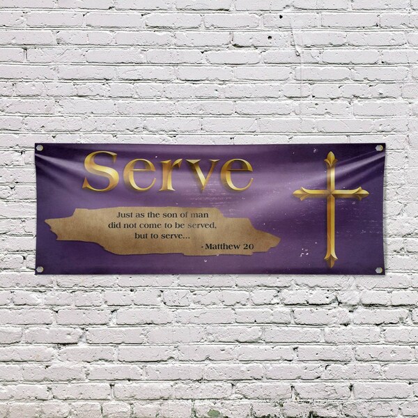 Signmission Jesus Serve, 18 Inch x 48 Inch, Vinyl Banner - B-30711