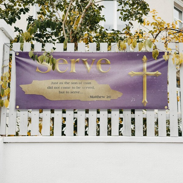 Signmission Jesus Serve, 18 Inch x 48 Inch, Vinyl Banner - B-30711