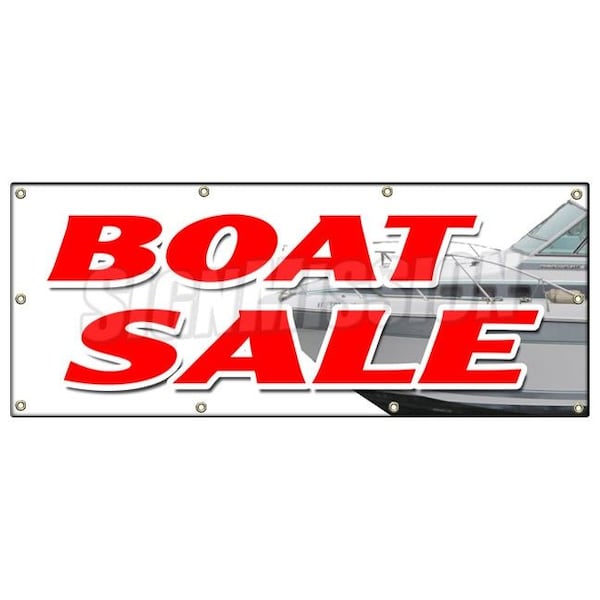 Signmission BOAT SALE BANNER SIGN new used sailboats powerboats service financing - B-96 BOAT SALE