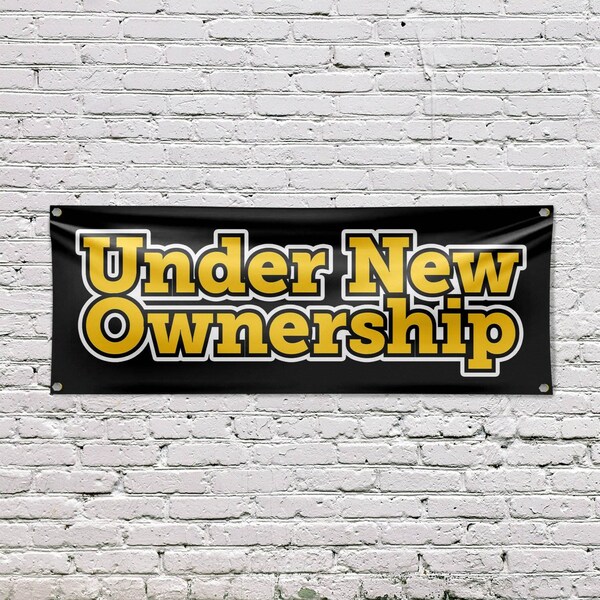 Signmission Under New Ownership, 18 Inch x 48 Inch, Vinyl Banner - B-30899