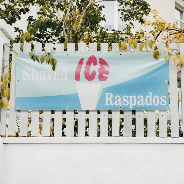 Signmission Shaved Ice Raspados, 36 Inch x 96 Inch, Vinyl Banner - B-96-30853