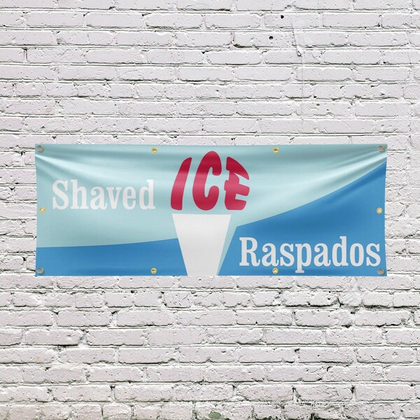 Signmission Shaved Ice Raspados, 36 Inch x 96 Inch, Vinyl Banner - B-96-30853
